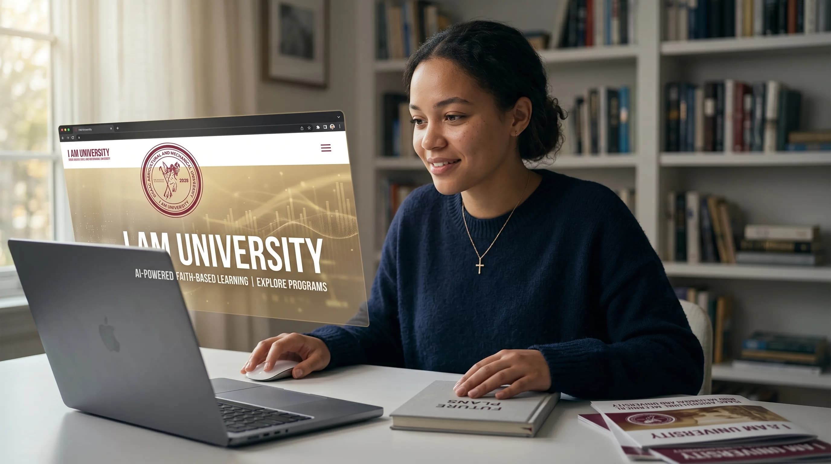 A purpose-driven student preparing to begin their educational journey at I AM University